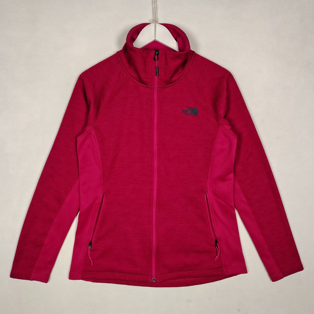 The North Face Womens Pink Full Zip Grid Fleece Jacket Size Medium